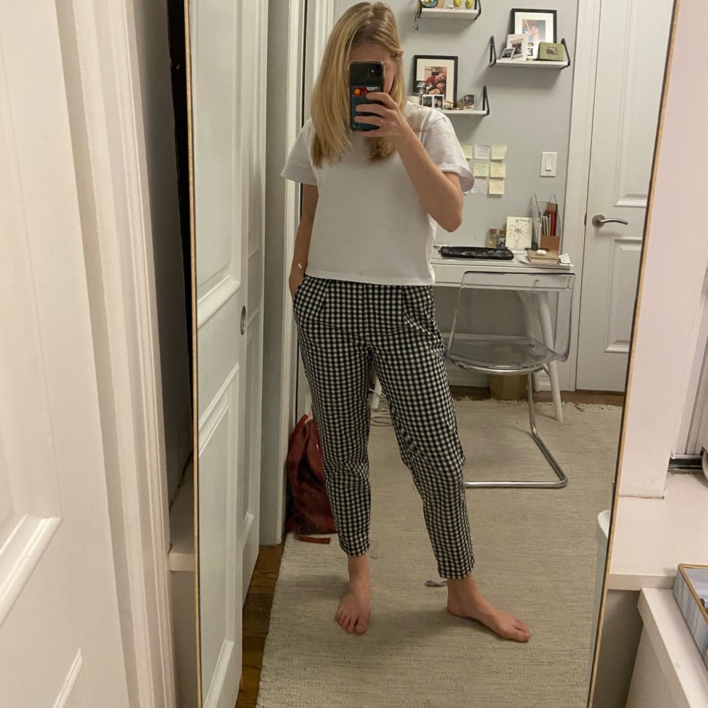 BERSHKA GINGHAM PANTS